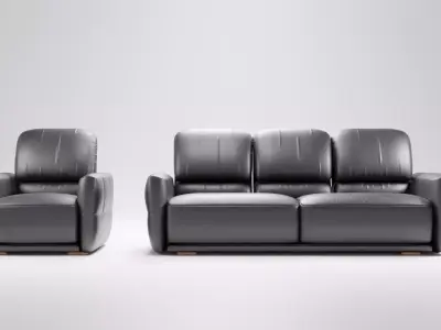 Marino sofa set single and 3 seater 3D model