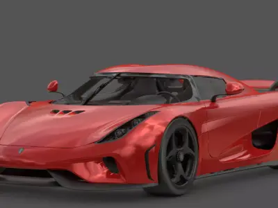 2015 Koenigsegg Regera 3D Model Hybrid Hypercar Direct Drive Low-poly 3D model