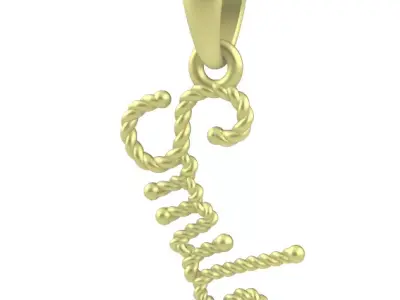 Smile pendant initial jewelry for 3d print ready 3D print model