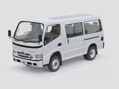 Toyota Dyna 1999 Minivan Low-poly 3D model