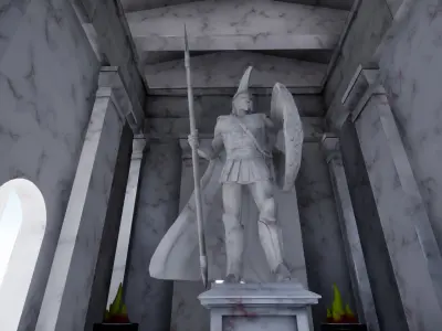 Game asset - Spartan monument 2 Low-poly 3D model