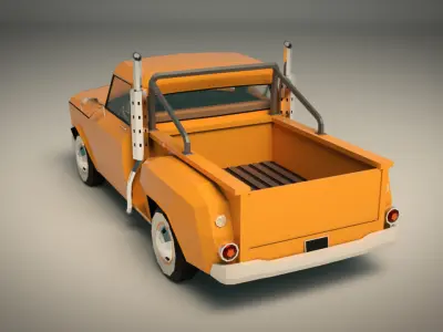 Low Poly Vintage Pickup 03 Low-poly 3D model
