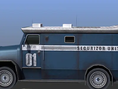 Security Van Low-poly 3D model