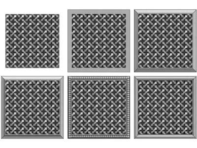 6 Moucharabieh plaster and wood tiles  3D print model