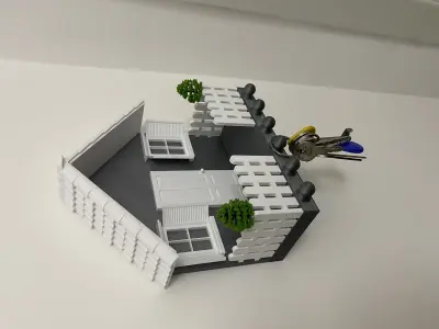 KEY HOUSE FOR WALL WITH PORCHWAY VESTIBULE 3D print model