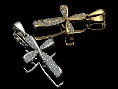 Pendant Cross Jewelry Brand Gold  3D print model