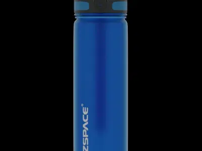 Blue plastic sport bottle 3D model