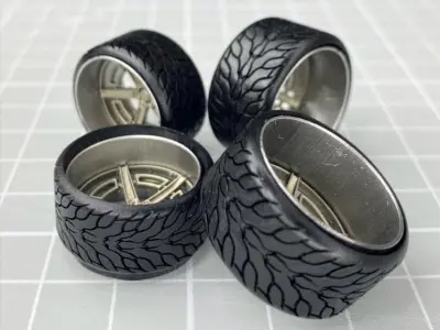 20inch CELICA-R Concave Wheels w Tires 3D print model