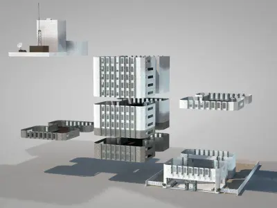 Apartment Building Floors 14 3D model