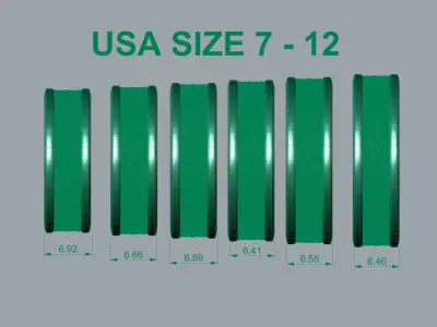 Modern Mens Textured Wedding Band USA Size 7 to 12 3D print model