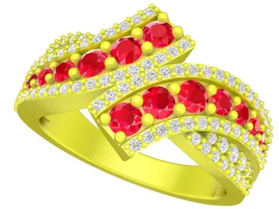 Luxury Diamond Art Ring for Women 3D Model A5254 3D print model