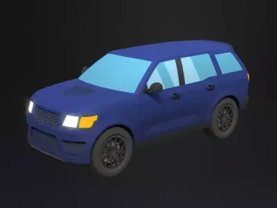 Lowpoly generic SUV car Low-poly 3D model