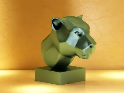 Tiger Sculpture Head  handicrafts  modern  animal ornaments 3D model