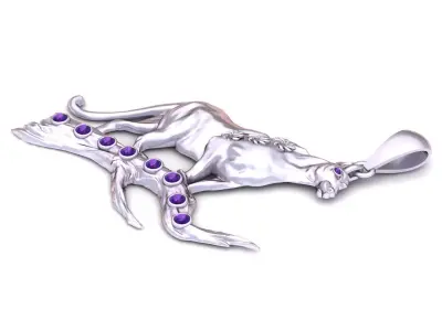 Golden Panther on Branch Pendant 3D Printable Model 3D print model