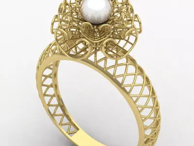  fusion ring with pearls 3D print model