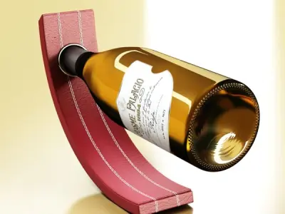 Wine Rack 5 and White Wine Bottle 3D model