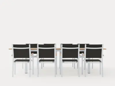 Twin dining set Low-poly 3D model