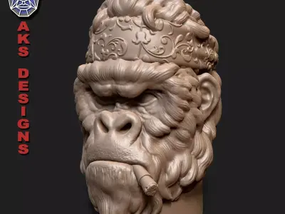 Gangster Gorilla version 1 Penholder 3D print model