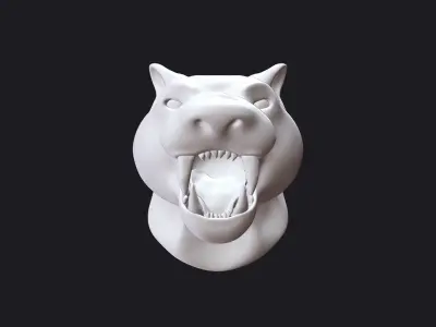 Tiger head sculpture 3D model