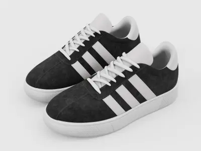 Sneakers Adidas Gazelle Style - Generic Shoes Black Low-poly 3D model