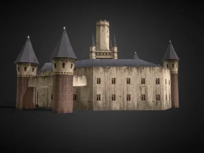 3d Marienburg Castle for AR-VR-Metaverse-Mix Reality Low-poly 3D model