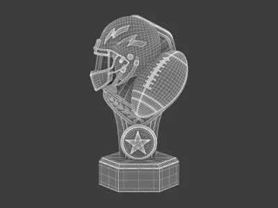 American Football Trophy 3D model