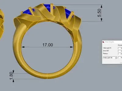 Gold ring  Jewelry 3D print model get