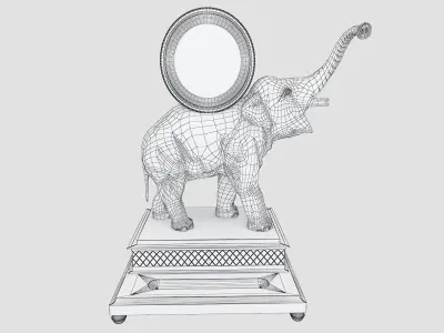 Golden Elephant Clock 3D model