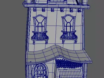 Cartoon Town House Building 3D Model Low-poly 3D model purchase