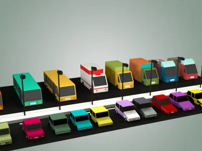 LOW POLY VEHICLE PACK Low-poly 3D model