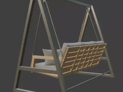Outdoor Swing with Cushions 3D model