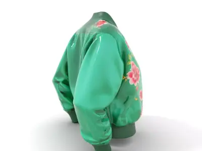 Floral Satin Jacket model pack Texture