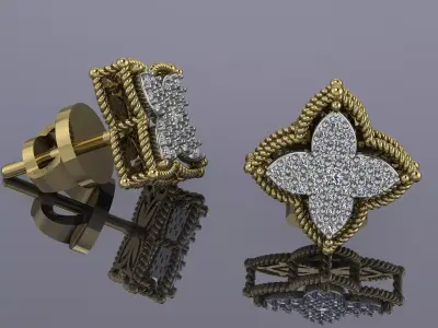 Brand Earrings Jewelry Gold MK-088 3D print model