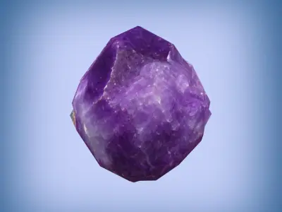 Amethyst gem rock Low-poly 3D model Free 3D model