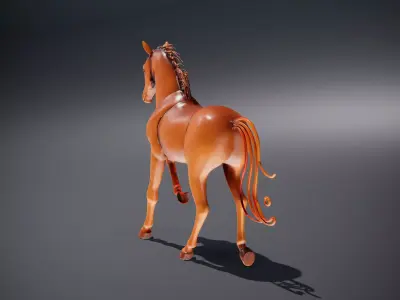 Elegant Chestnut Horse model pack Low-poly 3D model