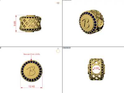 Botton charm-B 3D print model