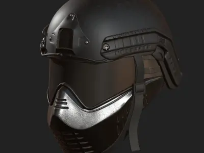 Helmet mask millitary combat soldier armor  Low-poly 3D model purchase