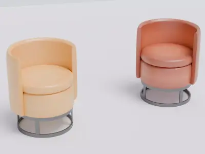 Round chair Low-poly 3D model
