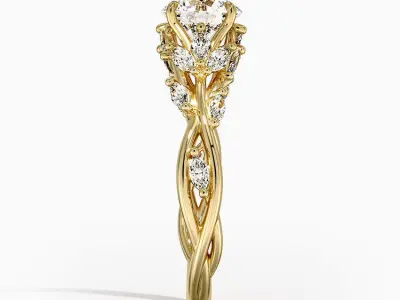 DIAMOND oval ring jewelry for woman 3D print model