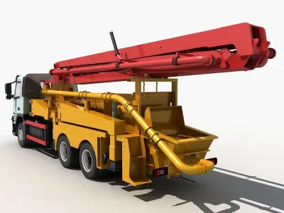 Concrete pumper 3D model