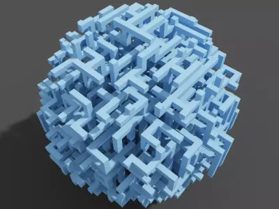 Spherical Maze in Voxels 3D model