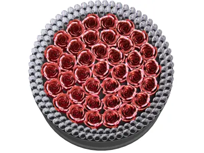 Rose Gift Box with Dollars Low-poly 3D model