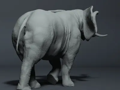 Realistic Elephant High-poly 3D model