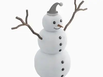 Snowman 01   Low-poly 3D model