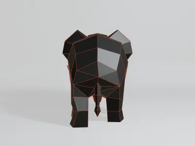 Geometric Elephant Low-poly 3D model