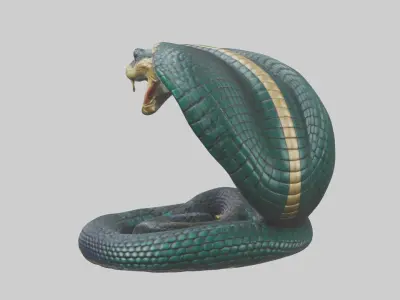 King Cobra statue model Low-poly 3D model