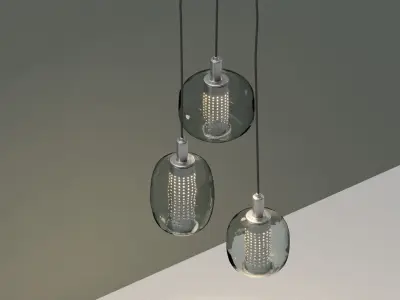 Hogvind pendant light glass metal 3D model