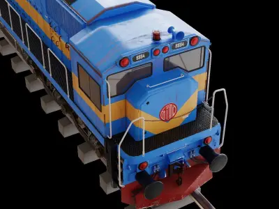 Bangladesh train locomotive 3D model