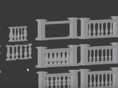 3D concrete balustrade 3D print model