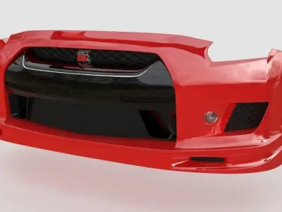 4 x gtr front bumpers Low-poly 3D model
